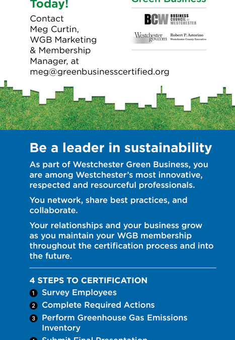 Westchester Green Business “At A Glance” rack card front